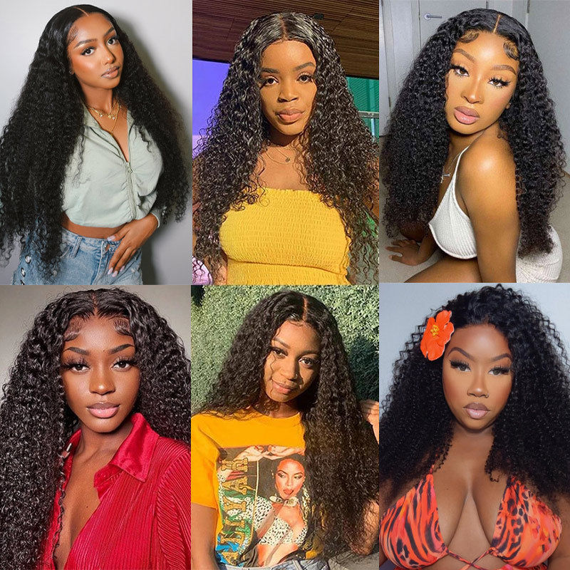 Kinky Curly Wig Pre Cut 6x4 HD Lace Closure Pre Plucked With Baby Hair Wear & Go Glueless Wigs Real Human Hair-Elisahair