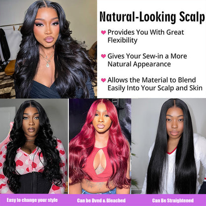 ElisaHair Body Wave Wig 4x4 HD Transparent Lace Closure Wigs Pre Plucked Natural Hairline for Black Women