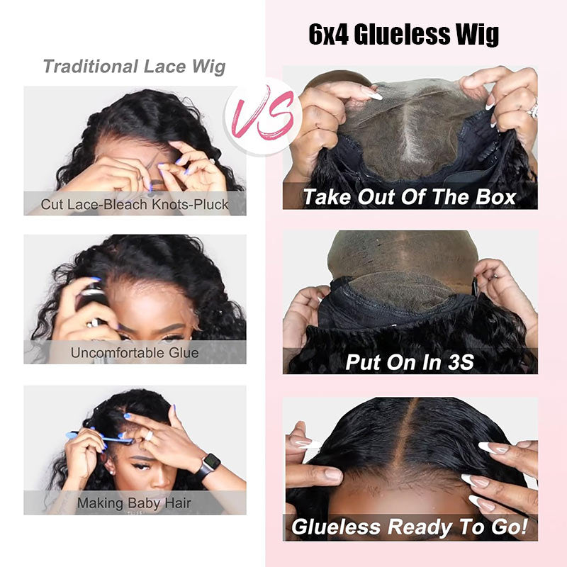 Kinky Curly Wig Pre Cut 6x4 HD Lace Closure Pre Plucked With Baby Hair Wear & Go Glueless Wigs Real Human Hair-Elisahair