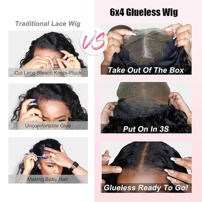 Kinky Curly Wig Pre Cut 6x4 HD Lace Closure Pre Plucked With Baby Hair Wear & Go Glueless Wigs Real Human Hair-Elisahair