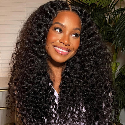 Deep Wave 4x4 HD Transparent Lace Closure Wigs Human Hair Wigs for Black Women Pre Plucked With Baby Hair-Elisahair
