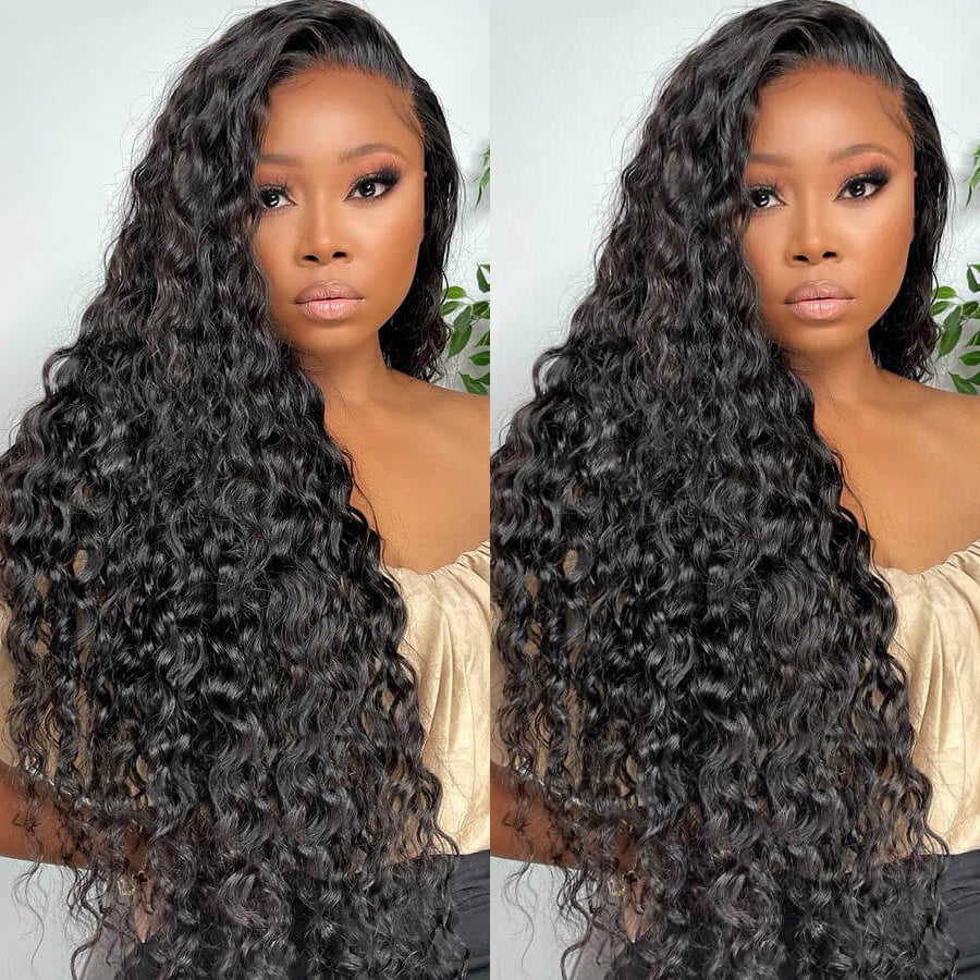 Deep Wave Half Wig Invisible Hairline With Drawstring Beginner Friendly 100% Human Hair-ElisaHair
