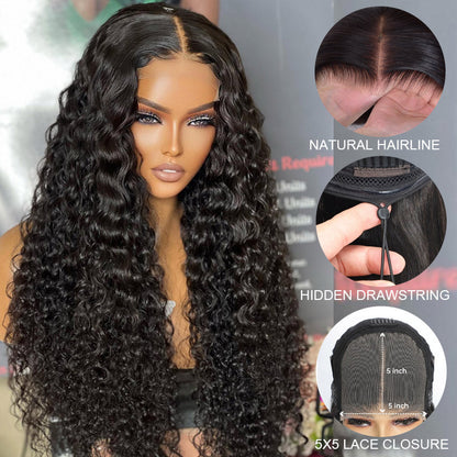 Hidden-Strap-5x5-pull-to-go-Water-Wave-Human-Hair-Pre-Plucked-Pre-Bleached-Human-Hair-Wig-With-Drawstring-Wet-and-Wavy-HD-Full-Lace-Front-Wigs-Human-Hair