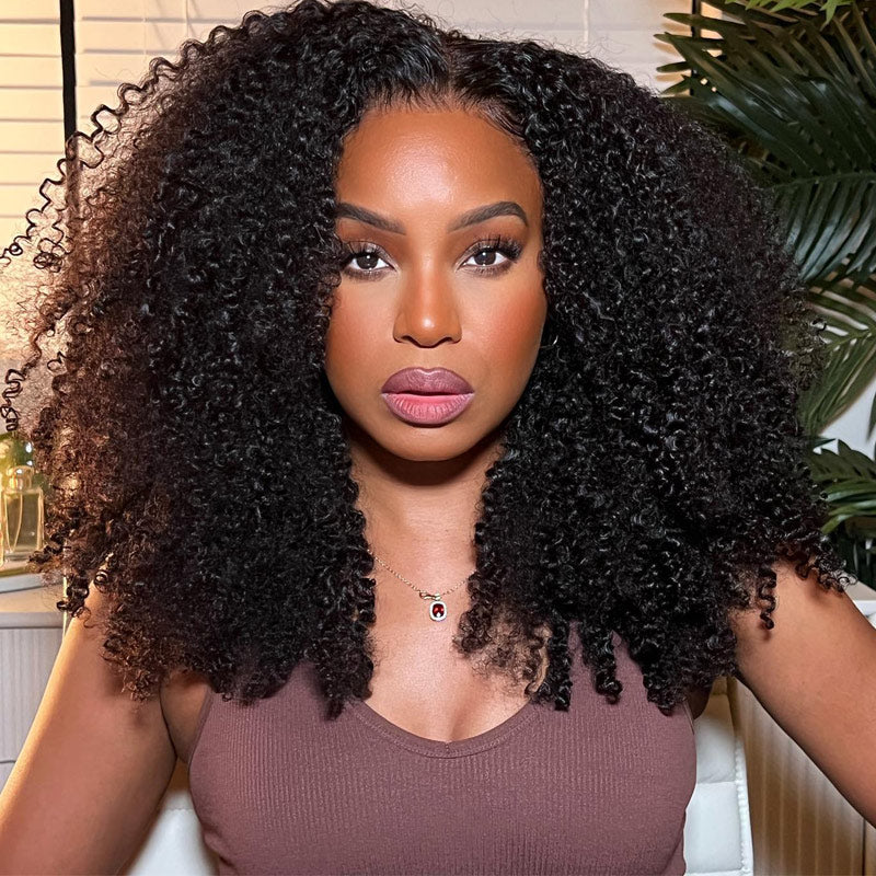 Kinky Curly Wig Pre Cut 6x4 HD Lace Closure Pre Plucked With Baby Hair Wear & Go Glueless Wigs Real Human Hair-Elisahair