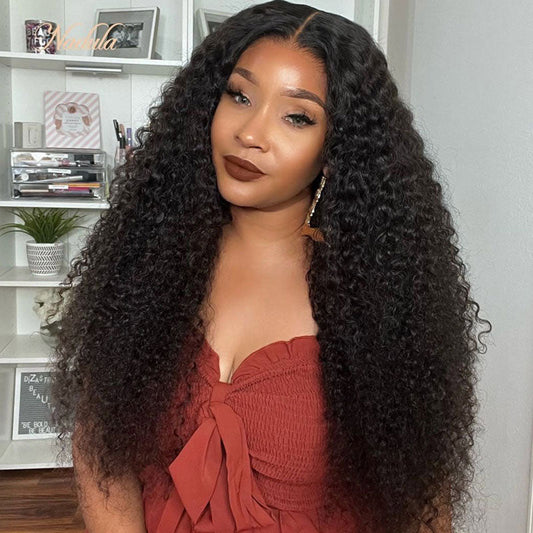 Kinky Curly Wig Pre Cut 6x4 HD Lace Closure Pre Plucked With Baby Hair Wear & Go Glueless Wigs Real Human Hair-Elisahair