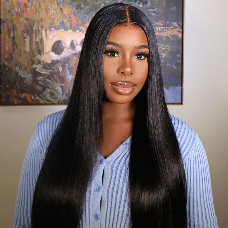 Pre-Plucked-Long-Straight-Hair-6x4-Transparent-HD-Lace-Closure-Wig