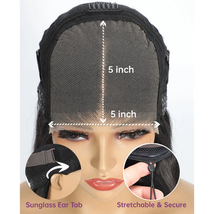 [Upgrade Strap] Pull To Go 5x5 HD Lace Closure Wig Human Hair Straight HD Transparent Lace Wigs Pre Plucked With Baby Hair-Elisahair