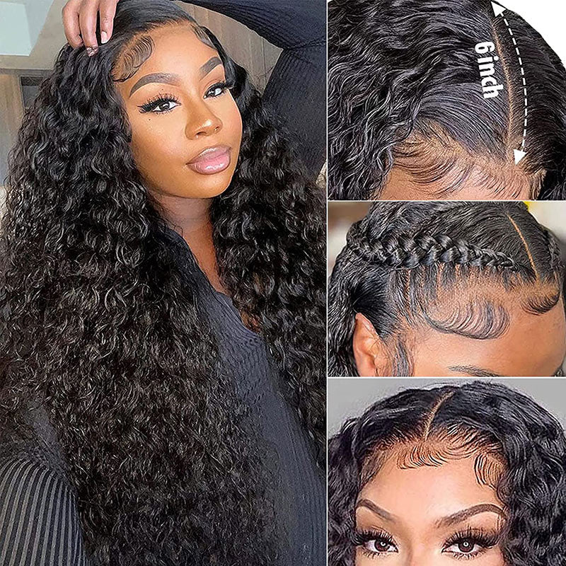 Water-Wave-Lace-Front-Wigs-Human-Hair-13x6-HD-Full-Lace-Frontal-Wigs-180-Density-Pre-Plucked-Wet-and-Wavy-Glueless-Deep-Curly-Human-Hair-Wigs-for-Black-Women-Natural-Black