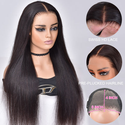 Wear-And-Go-Wig-Pre-Cut-4x6-HD-Transparent-Lace-Closure-Wig-Straight-Human-Hair-Wigs-ElisaHair