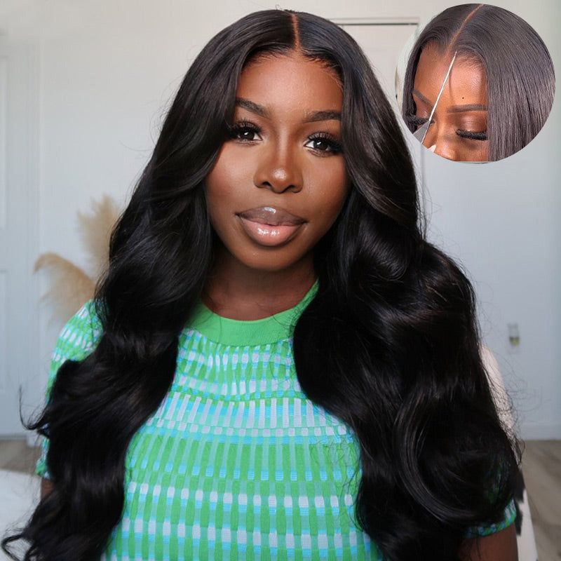 Wear & Go Glueless Wigs Body Wave 4x6 Pre Cut HD Lace Closure Wig Pre Plucked Hairline Real Human Hair Wig-Elisahair
