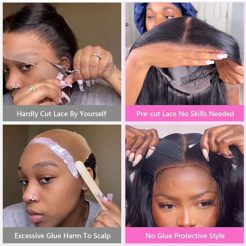 Loose Deep Wave 4x6 Pre Cut HD Lace Closure Wig Wear & Go Glueless 100% Human Hair Wig-Elisahair