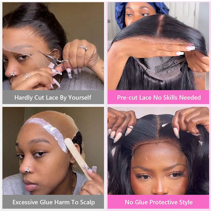 Loose Deep Wave 4x6 Pre Cut HD Lace Closure Wig Wear & Go Glueless 100% Human Hair Wig-Elisahair